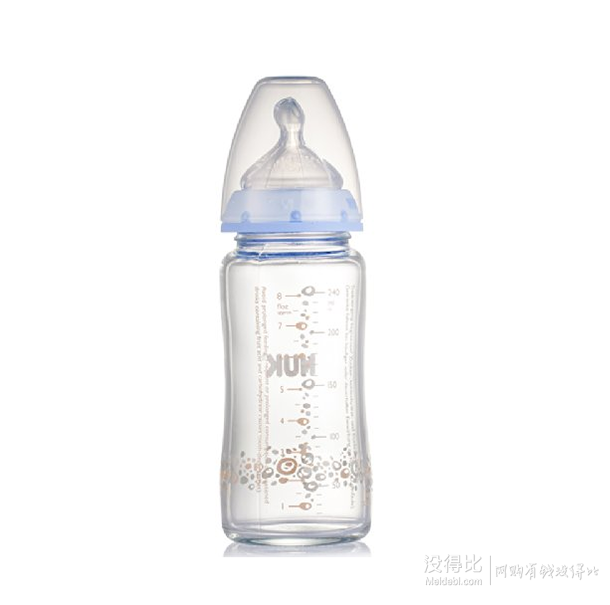 NUK 宽口径耐高温玻璃奶瓶 240ml 79元