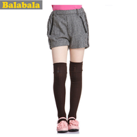 balabala巴拉巴拉女童黑/白色时尚百搭<em>短裤特价</em>