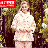 38品牌团<em>红豆</em>居家冬<em>女睡衣珊瑚绒</em>加厚夹棉贡